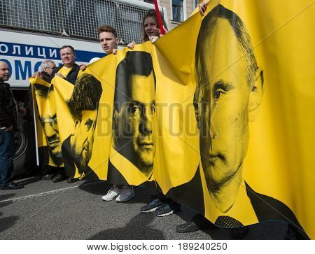 Citizens In The Political May Day Demonstration
