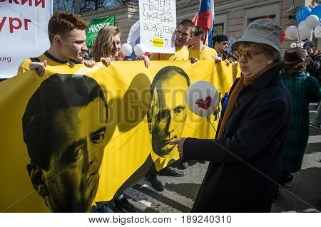 Citizens In The Political May Day Demonstration