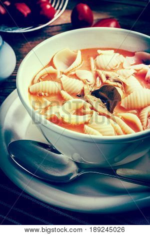 Fresh Tomato Soup With Conchigliette.