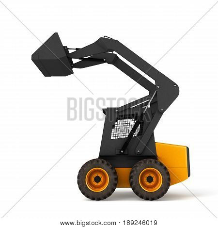 Excavator Isolated On White Background 3D Illustration