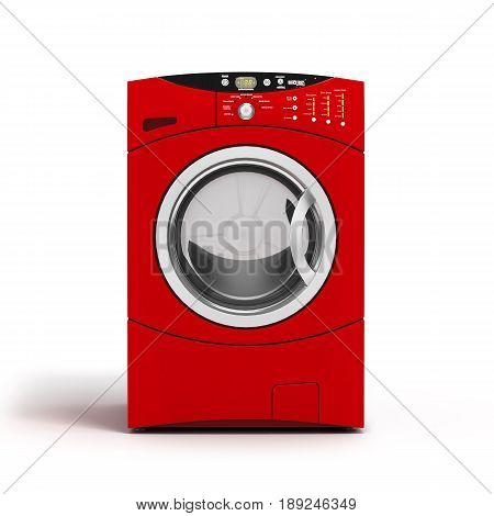 Washing Machine On White Background 3D Illustration