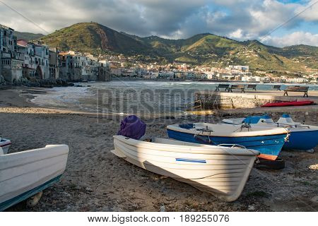Touristic and vacation pearl of Sicily small town of Cefaly Sicily south Italy