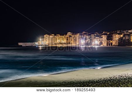 Touristic and vacation pearl of Sicily small town of Cefaly Sicily south Italy sea view