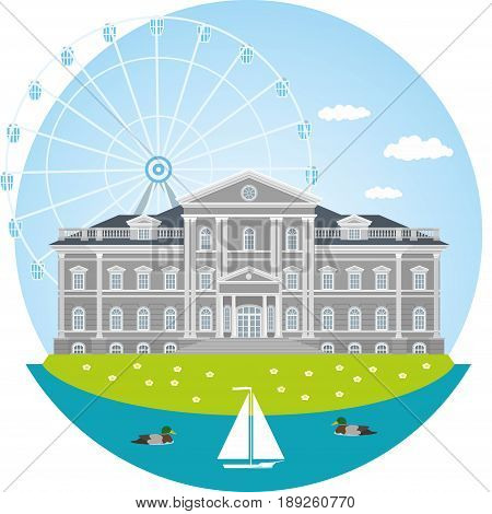 Youth park of Kaliningrad. Vector illustration EPS