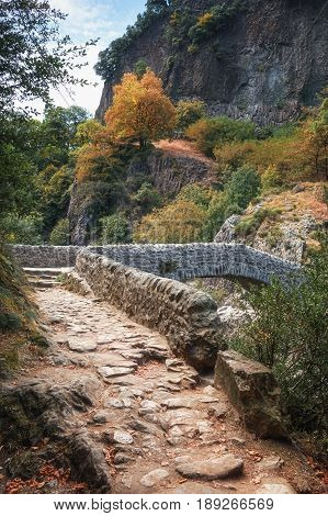 The Pont du Diable or Devil Bridge is a Roman bridge that spans the river Ardeche at about 10 m altitude. The bridge is located near the village of Thueyts in the Ardeche department in France