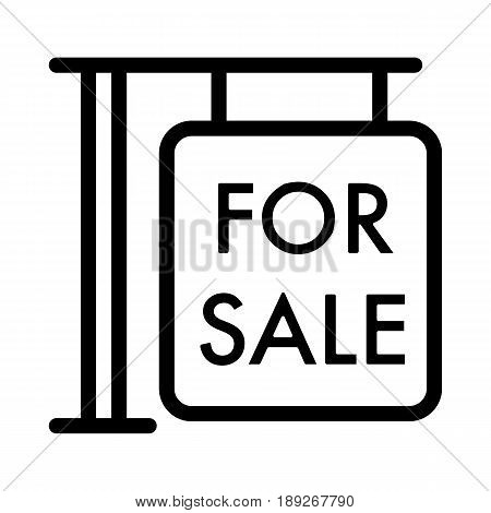 For sale symbol simple vector icon. Black and white illustration of sale. Outline linear house for sale icon. eps 10