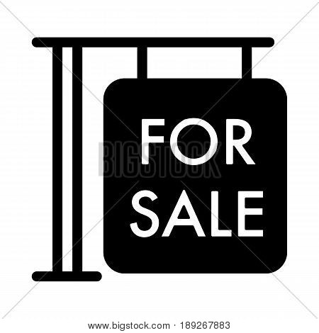For sale symbol simple vector icon. Black and white illustration of sale. Solid linear house for sale icon. eps 10