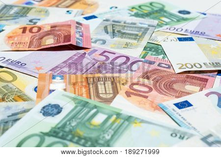 Euro banknote money finance concept cash - selected focus narrow depth of field