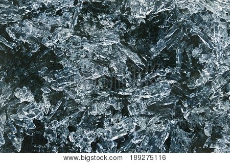 Ice closeup. Ice crystals forming due to colder temperatures.