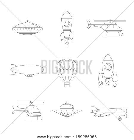 Air transportation outline icon set. Clean and simple design. Part two.