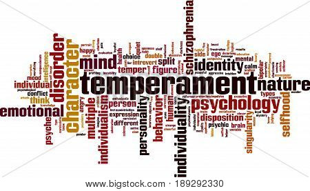 Temperament word cloud concept. Vector illustration on white