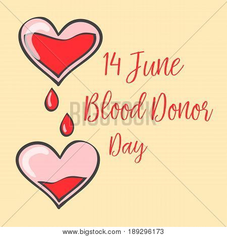Collection stock blood donor day doodles vector illustration