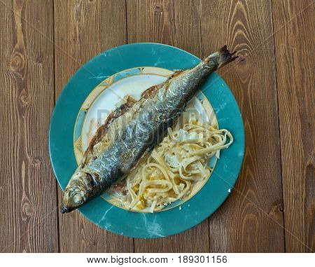 hiillostettu silakka - Finnish homemade  fried herring