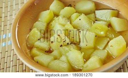 Maple Glazed Rutabaga. Finnish cuisine.  Close up.