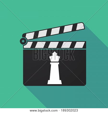 Long Shadow Clapper Board With A  King   Chess Figure