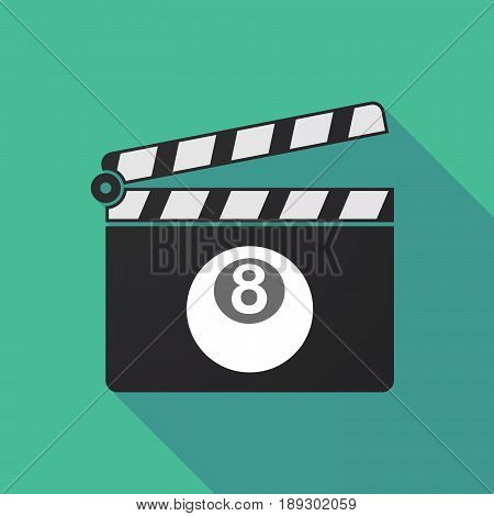 Long Shadow Clapper Board With  A Pool Ball