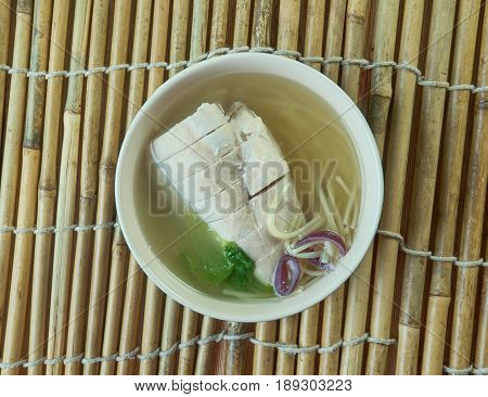 Gogi guksu - traditional foods in Jeju Province South Korea.similar to Vietnamese Pho.