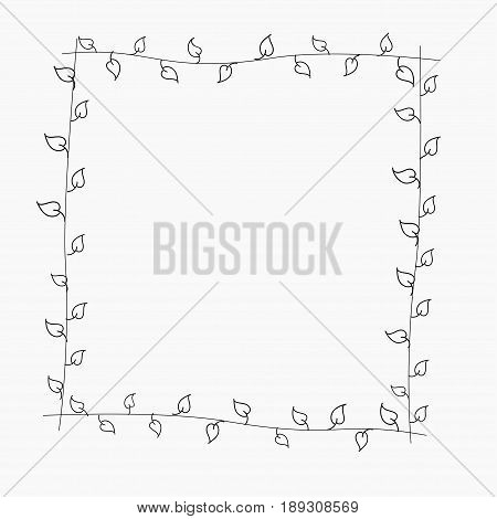 Simple Frame with black plant elements on background
