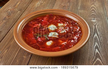 Polish Beet Soup With Dumplings