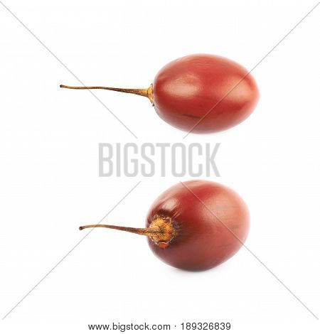Ripe tamarillo fruit isolated over the white background
