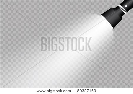 flashlight on a transparent background.the lighting effect.