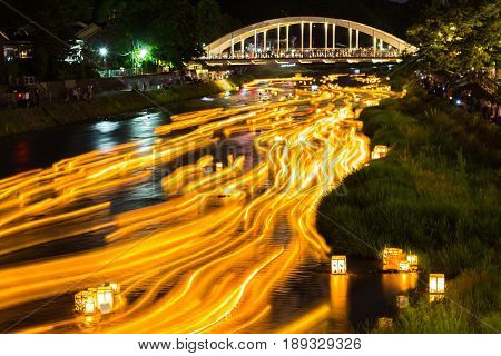 Floating Lanterns at Asano River in Collaborating Hyakumangoku Festival