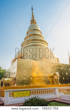 Wat Phra Sing Temple is public for all people located in Chiang Mai Province Thailand Asia.