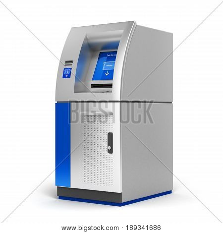 Atm Bank Cash Machine Isolated On White 3D