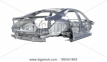 Body Car Without A Shadow On White Background 3D