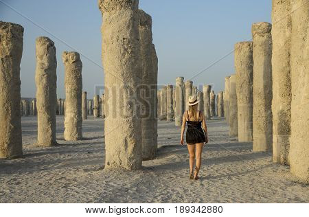 Young Woman In A Conconstruction Site