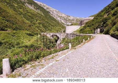 Old Road Which Leads To St. Gotthard Pass