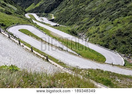 Old Road Which Leads To St. Gotthard Pass