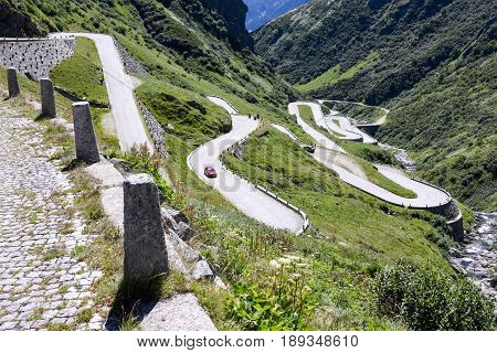Old Road Which Leads To St. Gotthard Pass