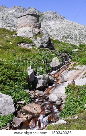 Landscape With A River At St. Gotthard Pass