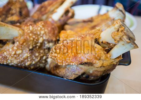 German Pork Hocks or Schweinshaxe famous food of germany.