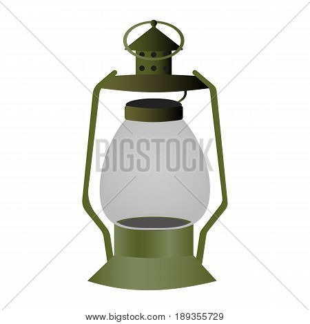 Vintage camping old lamp for hiking. vector illustration isolated on white background