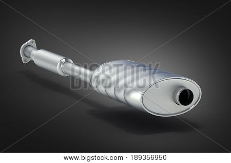 Exhaust Pipes System On Black Gradient Background 3D