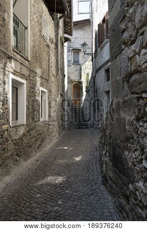 Asso (Como Lombardy Italy): typical street in the historic town