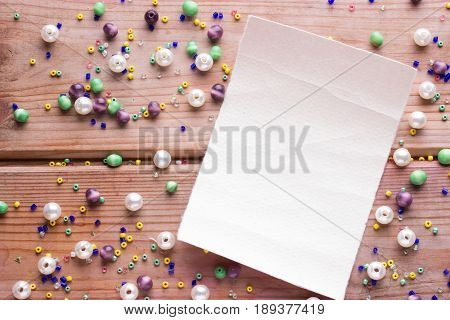 Flowers And Piece Of Paper