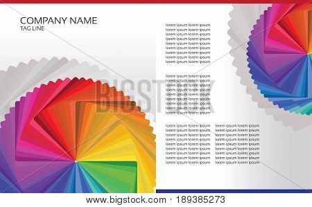 Abstract concentric shades of colorwheel brochure template
