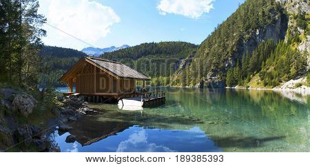 Blindsee on a sunny day. Alpine lakes of Austria