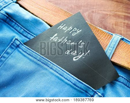 Father's Day Card. Jeans Pocket Masculine Present For Best Daddy.
