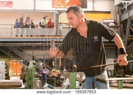 Workers During The Glass Processing
