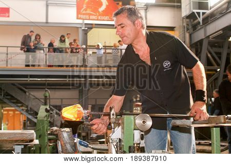 Workers During The Glass Processing