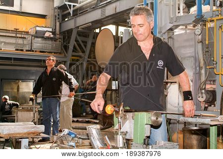 Workers During The Glass Processing