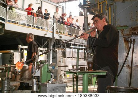 Workers During The Glass Processing