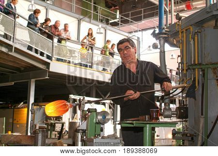 Workers During The Glass Processing
