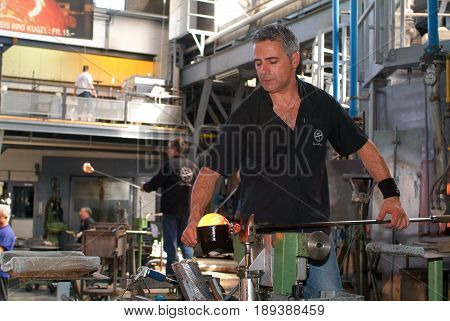 Workers During The Glass Processing