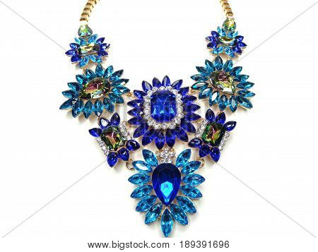jewelry necklace with bright multicolor crystals luxury fashion accessory