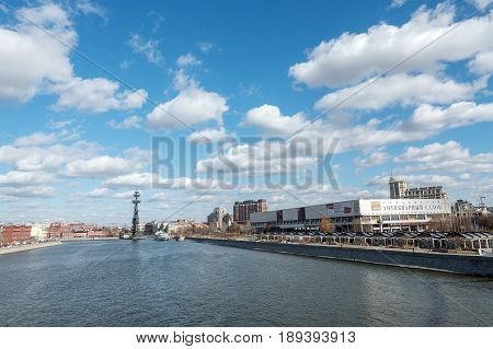 Moscow, Russia - 23 March 2017: Citscape To Moskva River, Cloud And Sky.